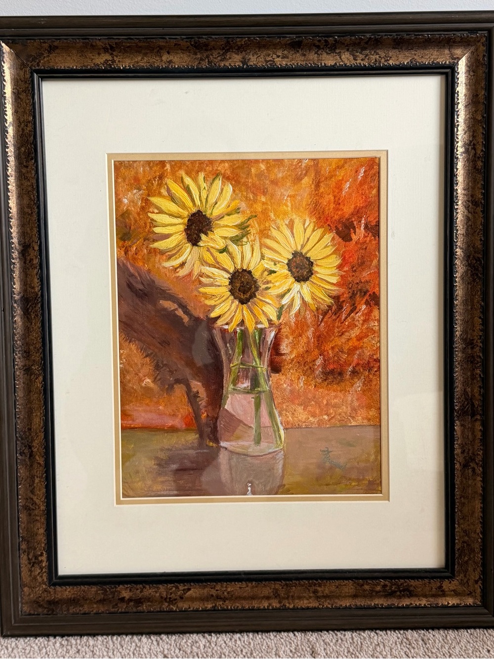 Sunflower Vase Wall Art - Yellow Floral Print